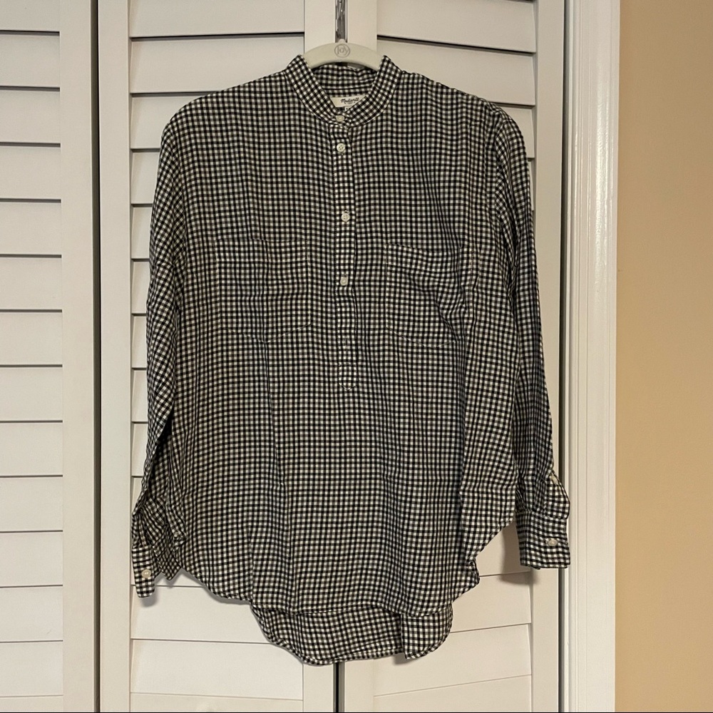 Madewell plaid popover EUC XXS